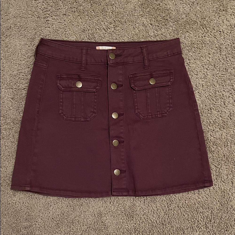 Altar'd State Deep Burgundy Mini Skirt